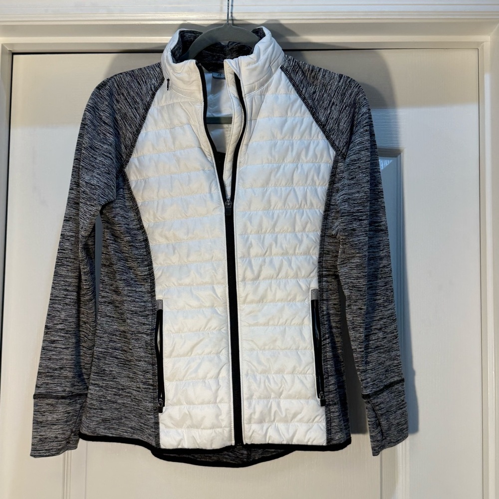 Eddie Bauer IgniteLite Women's White and Gray Jacket Size M Lightweight Hood